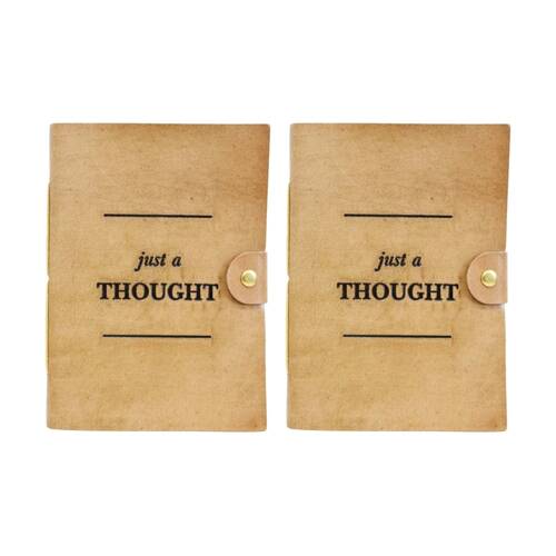 2PK LVD Brown Leather Just A Thought Writing Notebook Journal 13x18cm