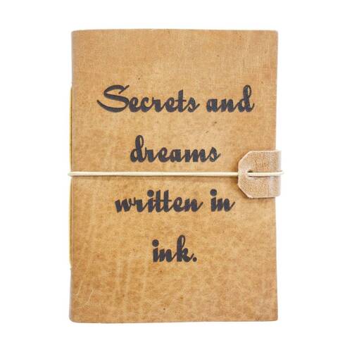 LVD Brown Leather Written In Ink Writing Notebook Journal 13x18cm