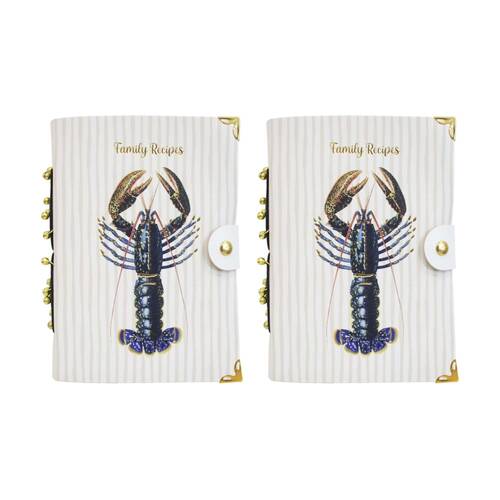 2PK LVD Leather Crayfish Family Recipes Writing Notebook Journal 13x18cm
