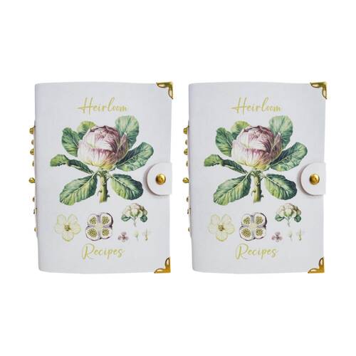 2PK LVD Leather Heirloom Recipes Writing Notebook Journal 13x18cm