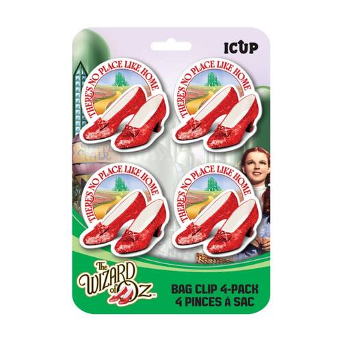 4pc Icup Inc Wizard Of Oz Theres No Place Like Home Ruby Slippers Bag Clips Red