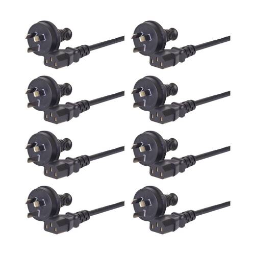 8PK Comsol 3PIN AU/NZ Male To IEC-C13 Female Mains Fully Moulded Power Cable 2m