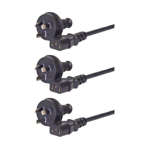 3PK Comsol 3PIN AU/NZ Male To IEC-C13 Female Mains Fully Moulded Power Cable 3m