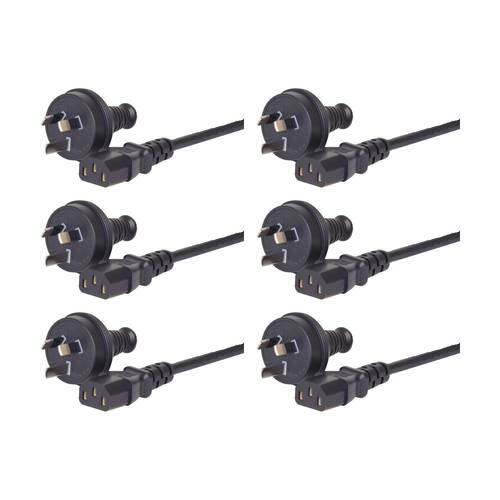 6PK Comsol 3PIN AU/NZ Male To IEC-C13 Female Mains Fully Moulded Power Cable 3m