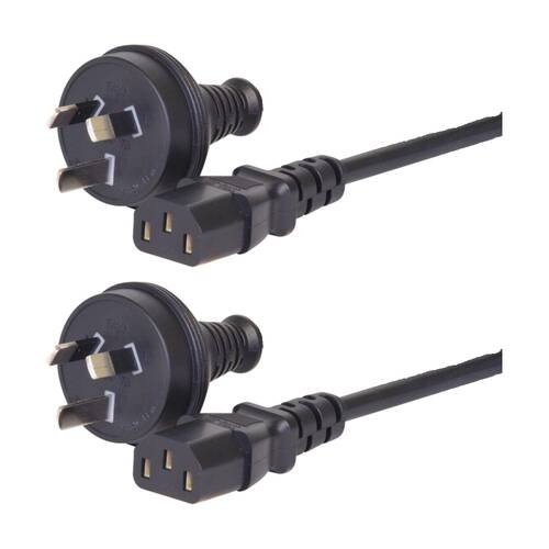 2PK Comsol 3PIN AU/NZ Male To IEC-C13 Female Mains Fully Moulded Power Cable 5m