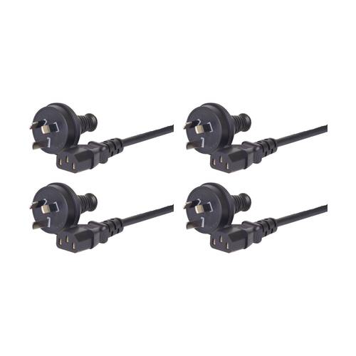 4PK Comsol 3PIN AU/NZ Male To IEC-C13 Female Mains Fully Moulded Power Cable 5m