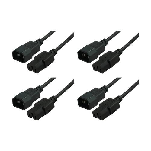 4PK Comsol IEC-C14 Male To IEC-C15 Female Socket High Temperature Power Cable 2m