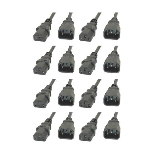8PK Comsol IEC-C13 Female to IEC-C14 Male Power Extension Cable 2M Grey