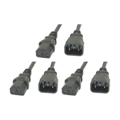 3PK Comsol IEC-C13 Female to IEC-C14 Male Power Extension Cable 3M Grey