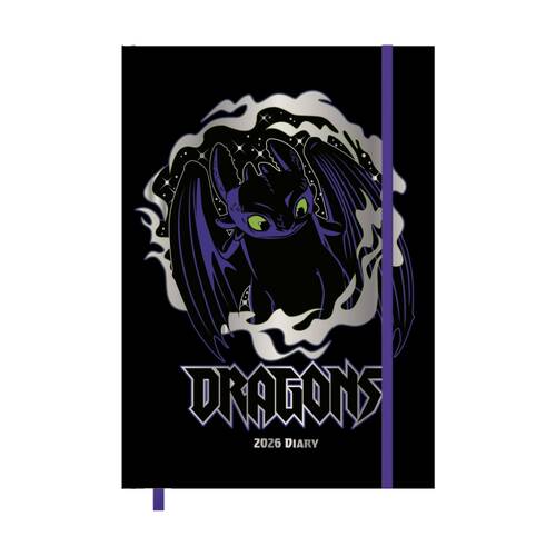 How To Train Your Dragon 2026 Black Planner Yearly Diary Notebook A5 21x16cm