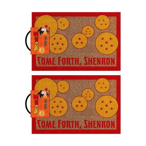 2PK Dragon Ball Z Come Forth Shenron 100% Natural Cior Home Doormat 60x40cm