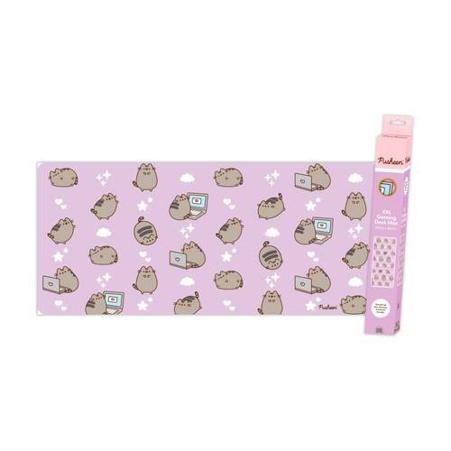 Pusheen Purple Pattern Gaming Accessory Mouse Tracking Mat XXL