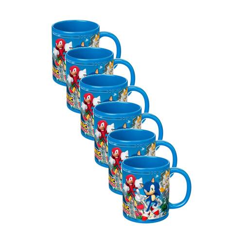 6PK Sonic The Hedgehog Sonic-Characters Ceramic Coffee Drinking Mug Blue