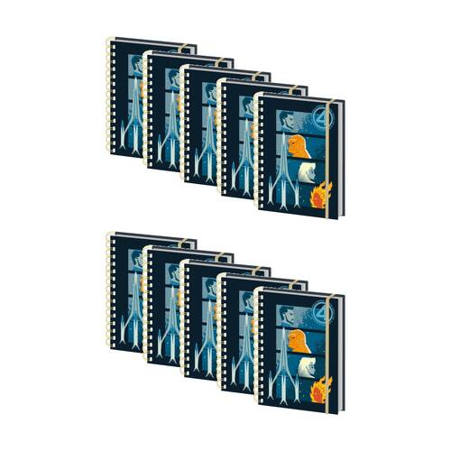 10PK Marvel MCU The Fantastic Four Characters Grid Spiral Notebook A5 21x16cm