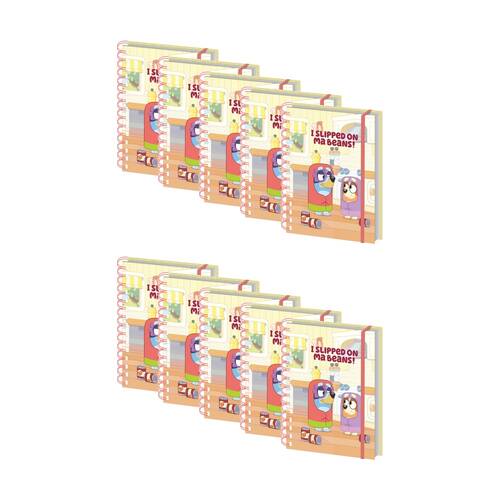 10PK Bluey Grannies Wiro Spiral Kids Writing Notebook Lined A5 21x16cm