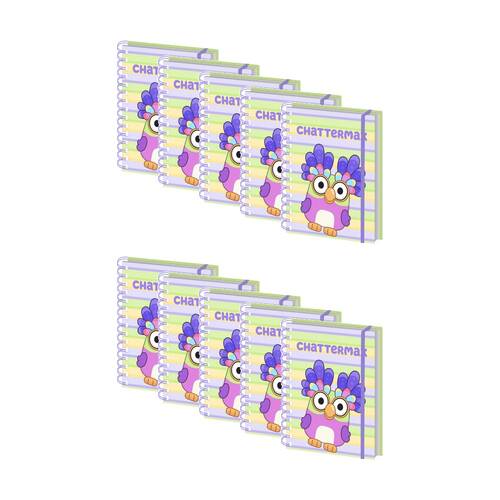 10PK Bluey Chattermax Wiro Spiral Kids Writing Notebook Lined A5 21x16cm