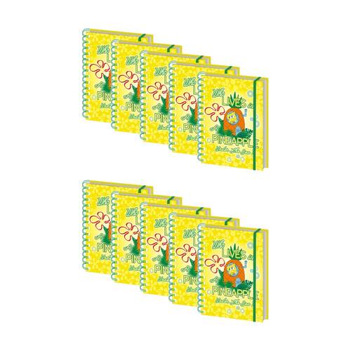 10PK Spongebob Pineapple Wiro Spiral Writing Notebook Lined Pages A5 21x16cm