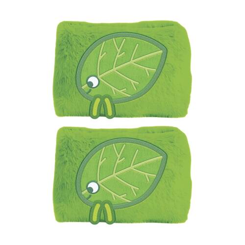 2PK Bluey Leaf Plush Zippered Pencil Case Rectangle Green & White