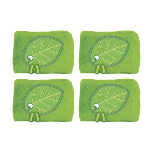 4PK Bluey Leaf Plush Zippered Pencil Case Rectangle Green & White