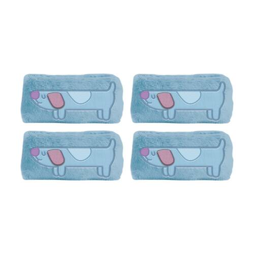 4PK Bluey Long Dog Plush Zippered Stationary Pencil Case Rectangle Blue