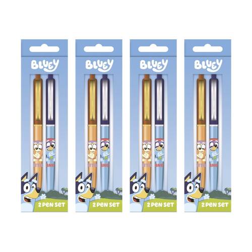 4x 2pc Bluey Grannies Premium Ballpoint Pen Set Satin Finish Click Top