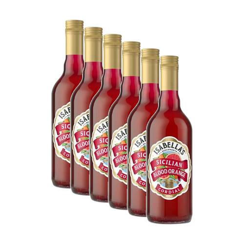 6PK Isabella's Sicilian Blood Orange Flavoured Concentrated Cordial Bottle 700ml