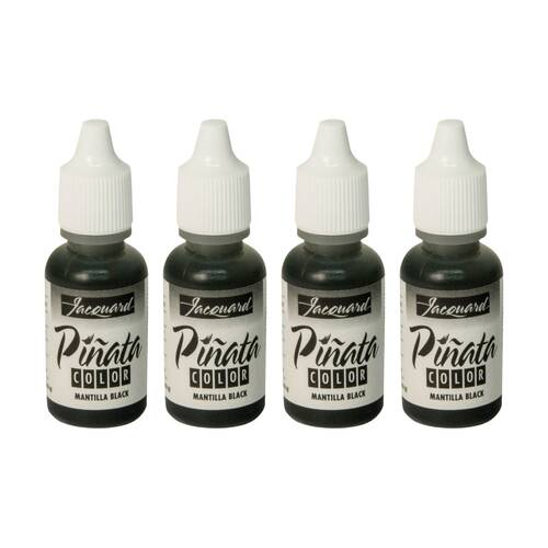 4PK Jacquard Pinata Colours 14ml Acrylic Paint Art/Craft - Mantilla Black
