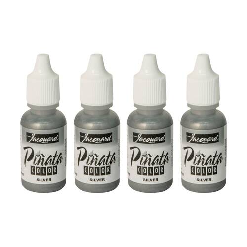 4PK Jacquard Pinata Colours 14ml Acrylic Paint Art/Craft - Silver