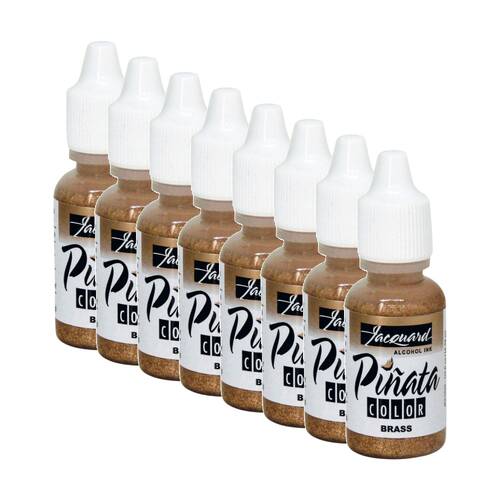 8PK Jacquard Pinata Colours 14ml Acrylic Paint Art/Craft - Brass