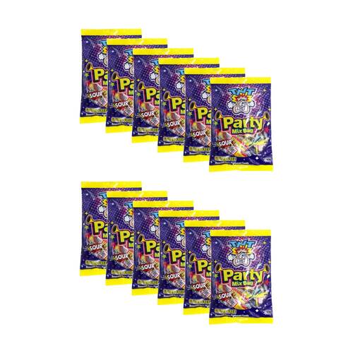 12PK TNT Party Mix 500g Fruit Flavour Chewy Sour Lollies/Gummies