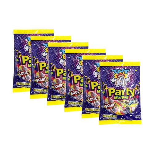 6PK TNT Party Mix 500g Fruit Flavour Chewy Sour Lollies/Gummies