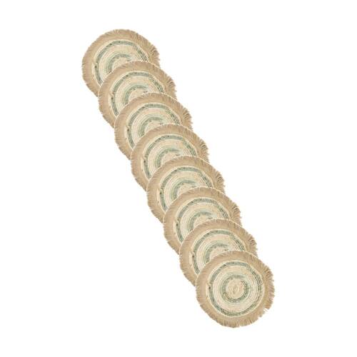 8PK LVD Amazon Corn Husk/Sea Grass Kitchen Placemat 30x30cm Beige/Green/Cream