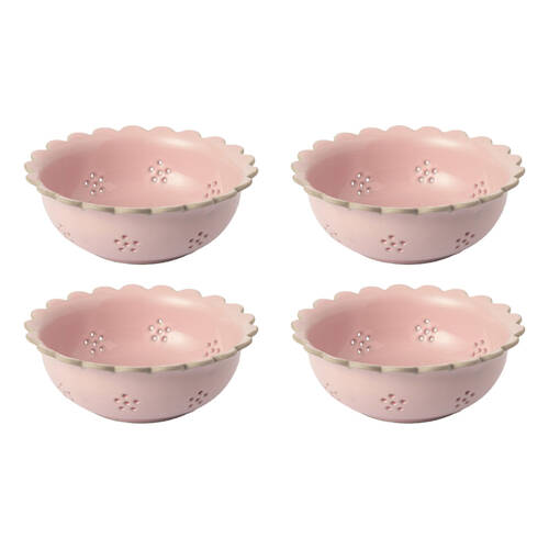 4PK Jamie Oliver Big Love Beautiful Berry Easy Draining Pink Stoneware Bowl 20cm