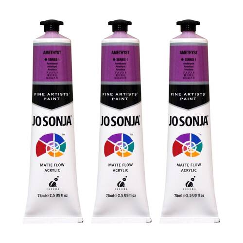 3PK Jo Sonja Acrylic Colour Series Artist Craft Paint 75mL Tube Amethyst