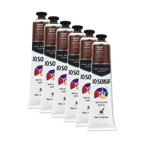 6PK Jo Sonja Acrylic Colour Series Artist Craft Paint 75mL Tube Brown Earth