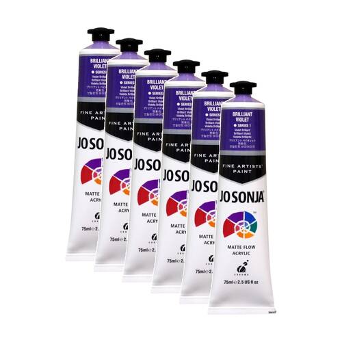 6PK Jo Sonja Acrylic Colour Series Artist Craft Paint 75mL Tube Brilliant Violet