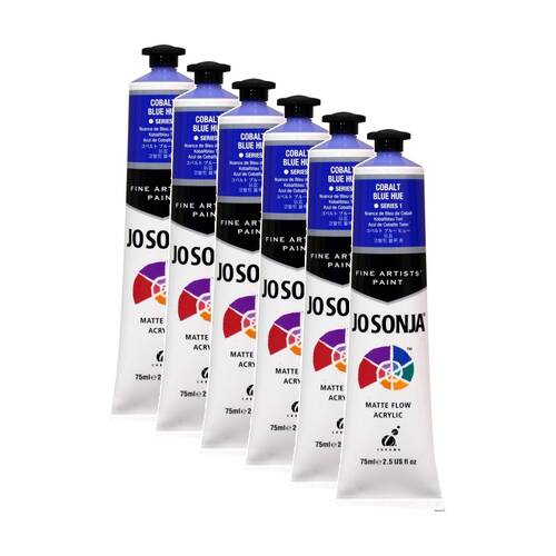 6PK Jo Sonja Acrylic Colour Series Artist Craft Paint 75mL Tube Cobalt Blue Hue