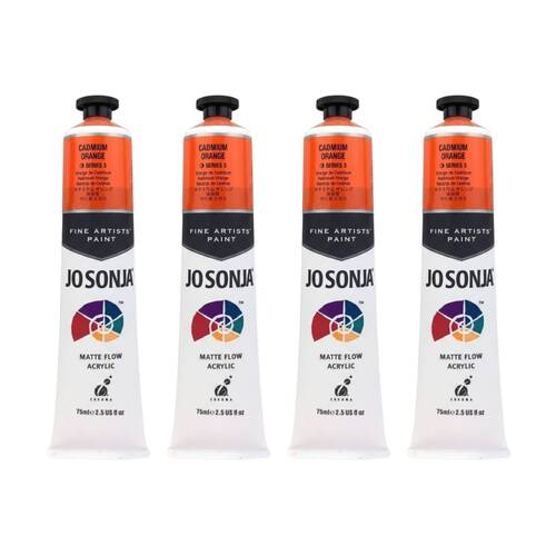 4PK Jo Sonja Acrylic Colour Series Artist Craft Paint 75mL Tube Cadmium Orange