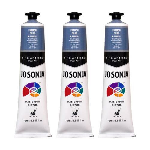 3PK Jo Sonja Acrylic Colour Series Artist Craft Paint 75mL Tube French Blue