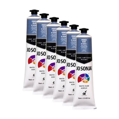 6PK Jo Sonja Acrylic Colour Series Artist Craft Paint 75mL Tube French Blue