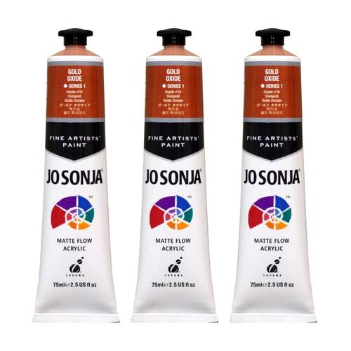 3PK Jo Sonja Acrylic Colour Series Artist Craft Paint 75mL Tube Gold Oxide