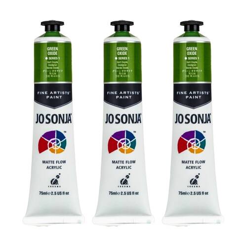 3PK Jo Sonja Acrylic Colour Series Artist Craft Paint 75mL Tube Green Oxide