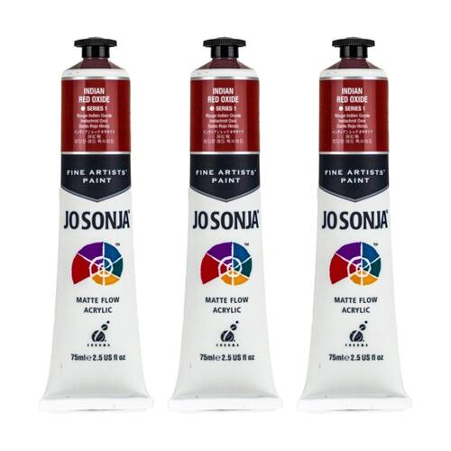 3PK Jo Sonja Acrylic Colour Series Artist Craft Paint 75mL Tube Indian Red Oxide