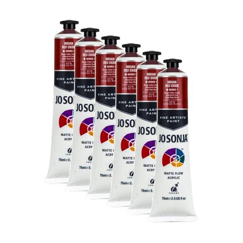 6PK Jo Sonja Acrylic Colour Series Artist Craft Paint 75mL Tube Indian Red Oxide