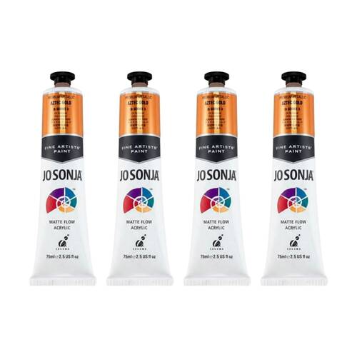 4PK Jo Sonja Metallic Colour Series Acrylic Artist Paint 75mL Tube Aztec Gold