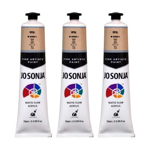 3PK Jo Sonja Acrylic Colour Series Artist Craft Paint 75mL Tube Opal