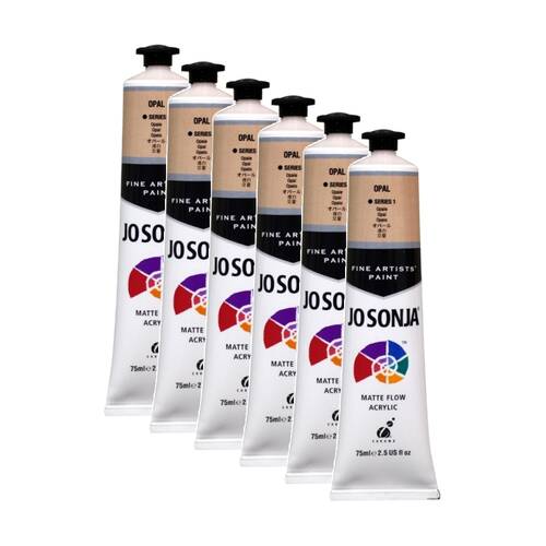 6PK Jo Sonja Acrylic Colour Series Artist Craft Paint 75mL Tube Opal