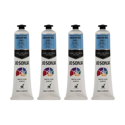 4PK Jo Sonja Pearlescent Colour Series Acrylic Artist Paint 75mL Tube Blue