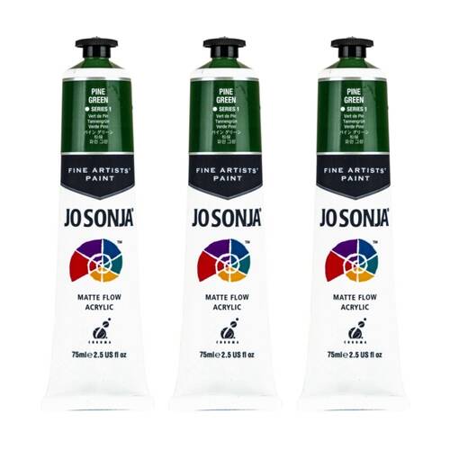 3PK Jo Sonja Acrylic Colour Series Artist Craft Paint 75mL Tube Pine Green