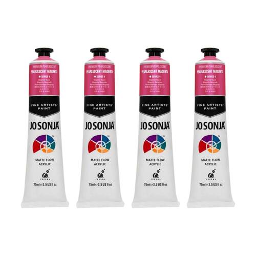 4PK Jo Sonja Pearlescent Colour Series Acrylic Artist Paint 75mL Tube Magenta
